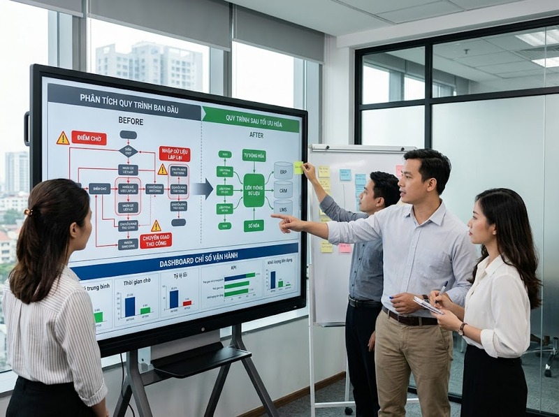 Chiến lược chuyển đổi số quy trình tập trung cải thiện hoạt động ra sao?
