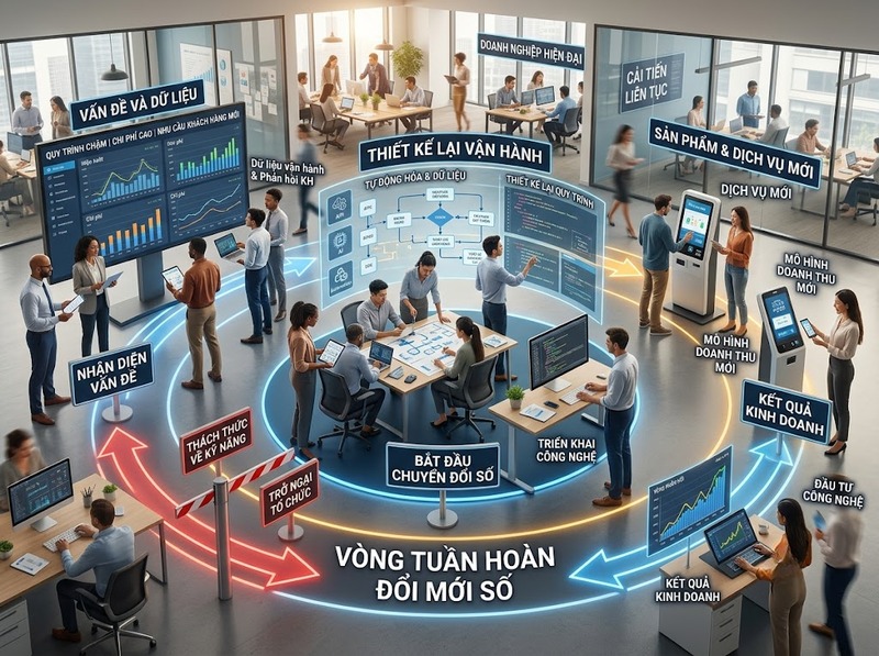 Chuyển đổi số và đổi mới kinh tế hỗ trợ nhau qua những cơ chế nào?