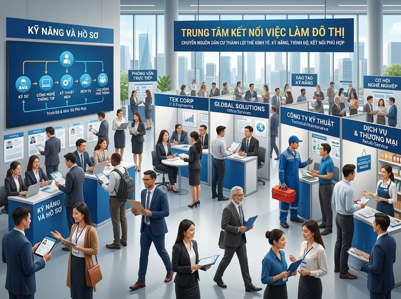 Dân cư và kinh tế đô thị gắn với lao động, tiêu dùng và thị trường