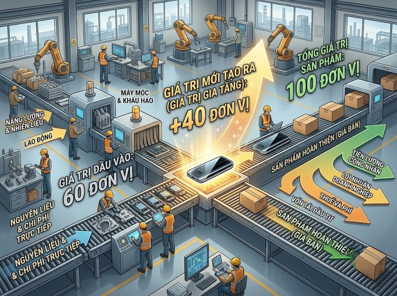 Dòng giá trị kinh tế đô thị hình thành từ sản xuất đến tiêu dùng