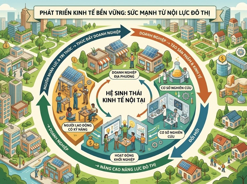 Động lực nội sinh và ngoại sinh đô thị khác nhau ở nguồn hình thành nào?