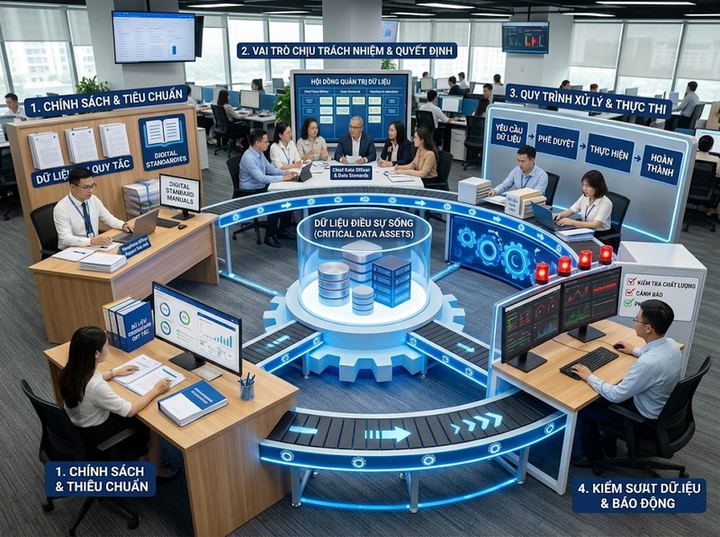 Hệ thống quản trị dữ liệu từ chính sách, vai trò đến quy trình và kiểm soát