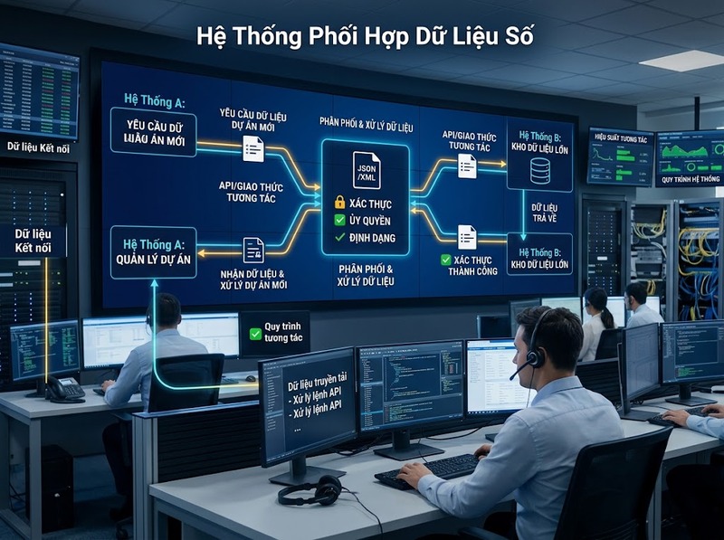 Kết nối hạ tầng số giúp hệ thống và dữ liệu tương tác như thế nào?