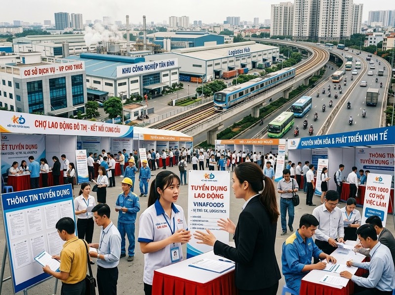Lao động trong kinh tế đô thị kết nối sản xuất, thu nhập và thị trường