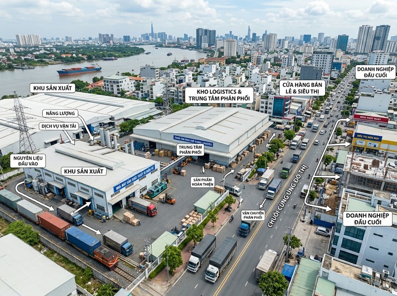 Liên kết ngành kinh tế đô thị qua đầu vào, đầu ra và thị trường