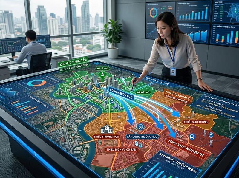 Phân bổ và tái phân bổ nguồn lực đô thị khác nhau ở điểm nào?