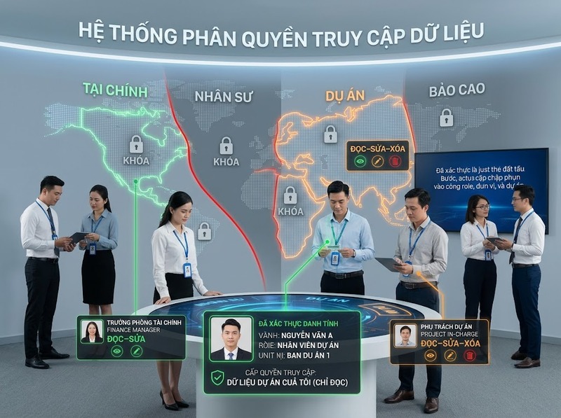 Quản lý truy cập dữ liệu theo quyền hạn, nhu cầu và mức độ kiểm soát