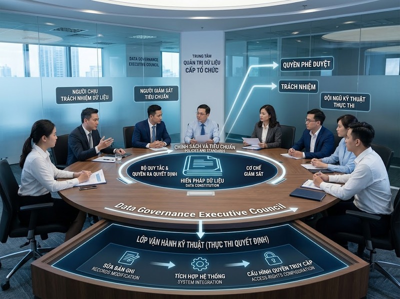 Quản trị dữ liệu giúp xác lập trách nhiệm, tiêu chuẩn và quyền kiểm soát
