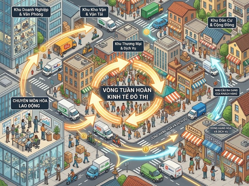 Quy mô thị trường và phát triển đô thị tác động qua cầu và cơ hội