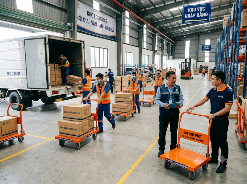 Sản xuất xe đẩy hàng trong nước có lợi thế cạnh tranh nào?