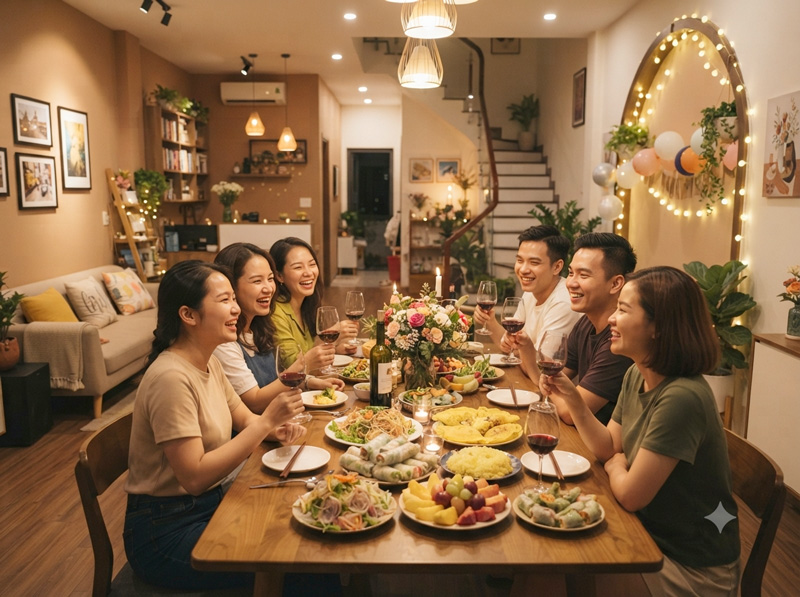 Giải pháp tổ chức tiệc trong không gian nhà phố