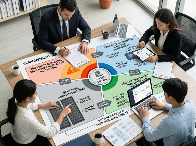 Trách nhiệm quản trị dữ liệu giữa chủ sở hữu, quản lý và người sử dụng