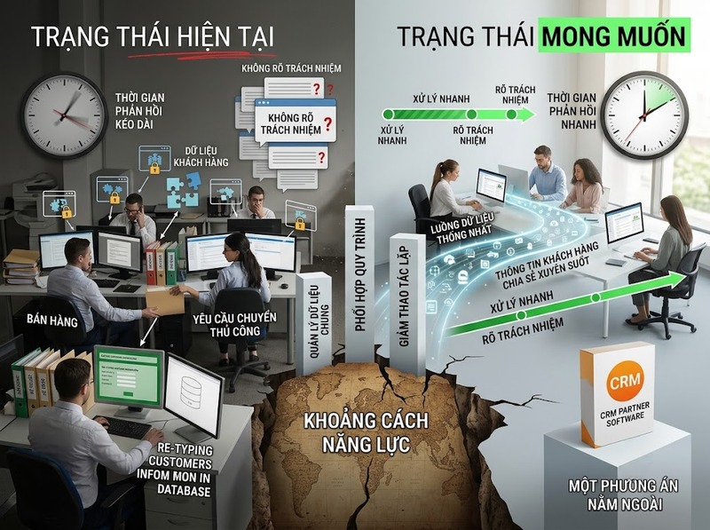Xác định nhu cầu chuyển đổi số từ vấn đề, mục tiêu và khoảng cách hiện tại