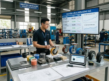 Giá nguyên liệu tác động ra sao đến giá bánh xe đẩy?
