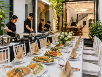 Dịch vụ nấu tiệc thích ứng thế nào với không gian nhà phố